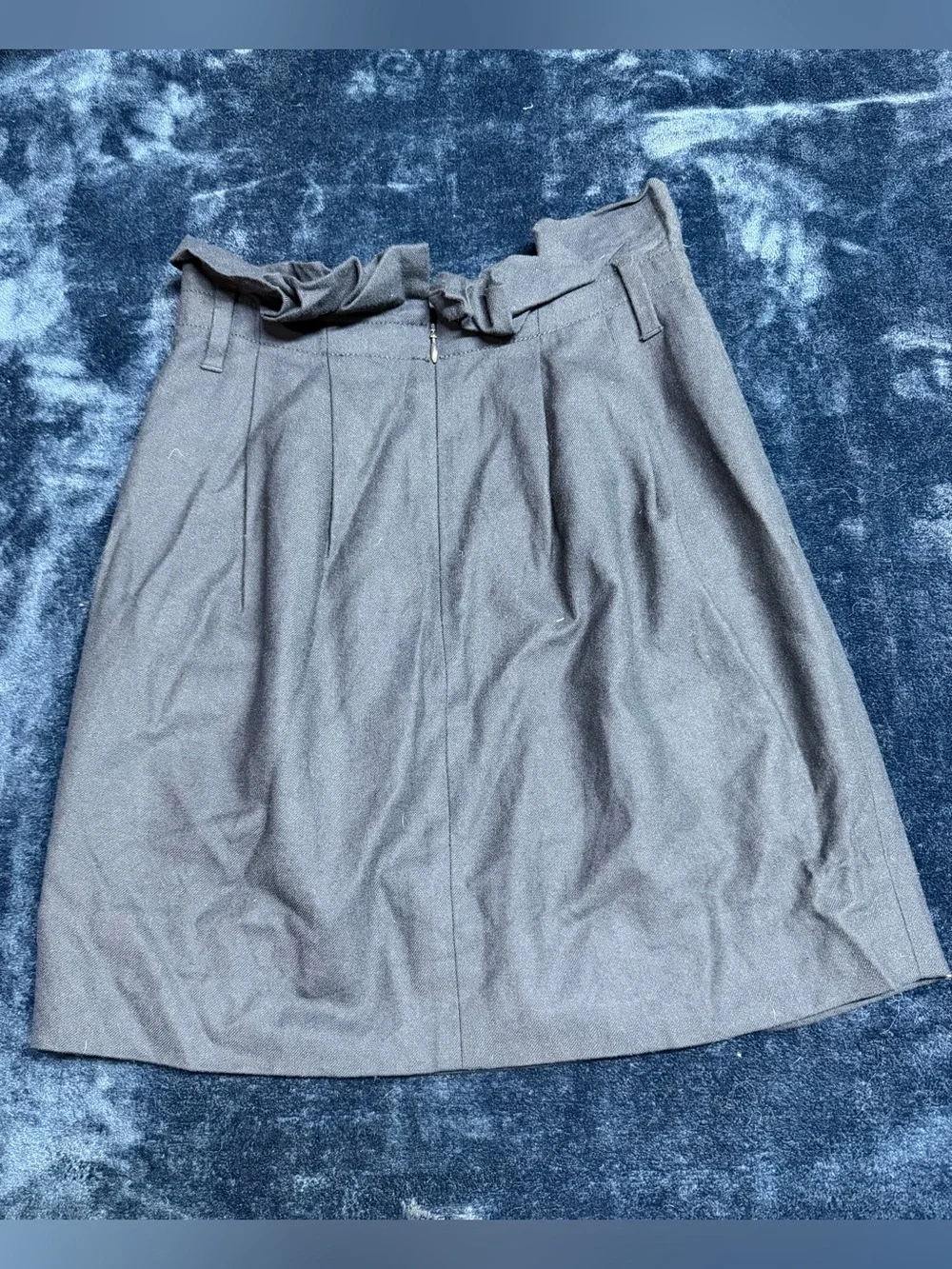 J. Crew navy blue A-Line Skirt with Paperbag Waist wool